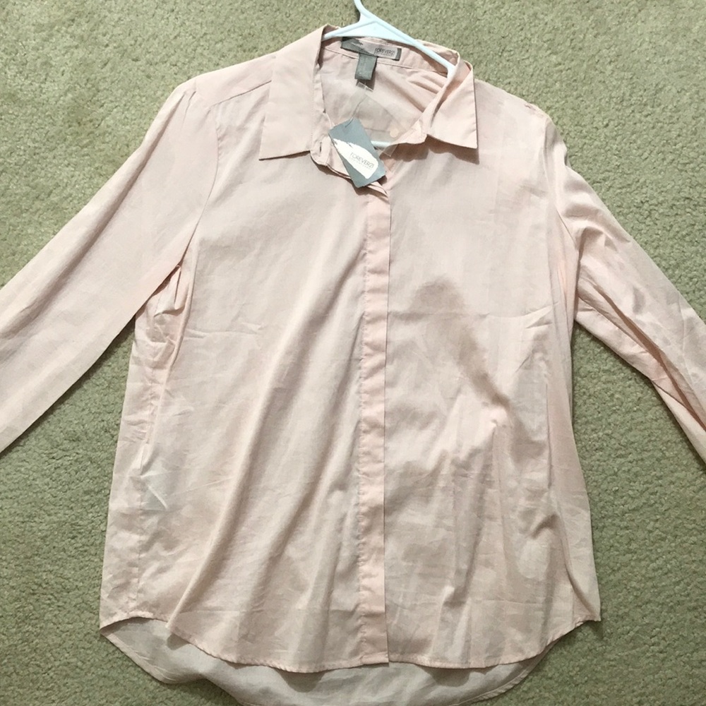 Forever 21 Woven Shirt Blush